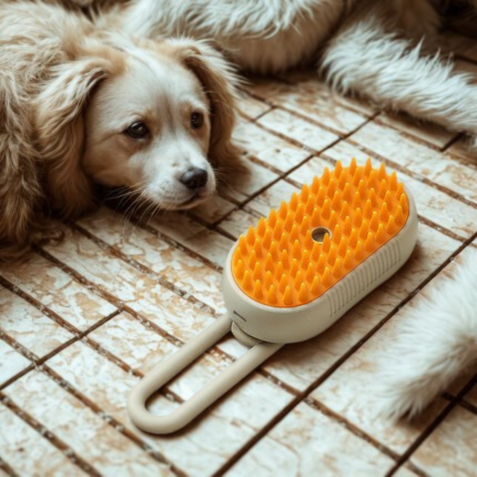brosse auto nettoyante pour chien et chat