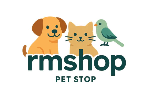 fait moi un logo avec rm shop dessus pour les animaux de compagnie